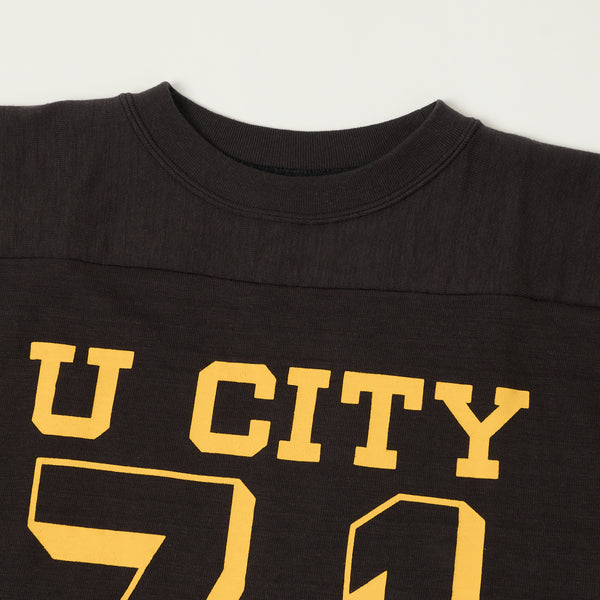 Warehouse & Co 4063 'U City' 3/4 Sleeve Football Tee - Black