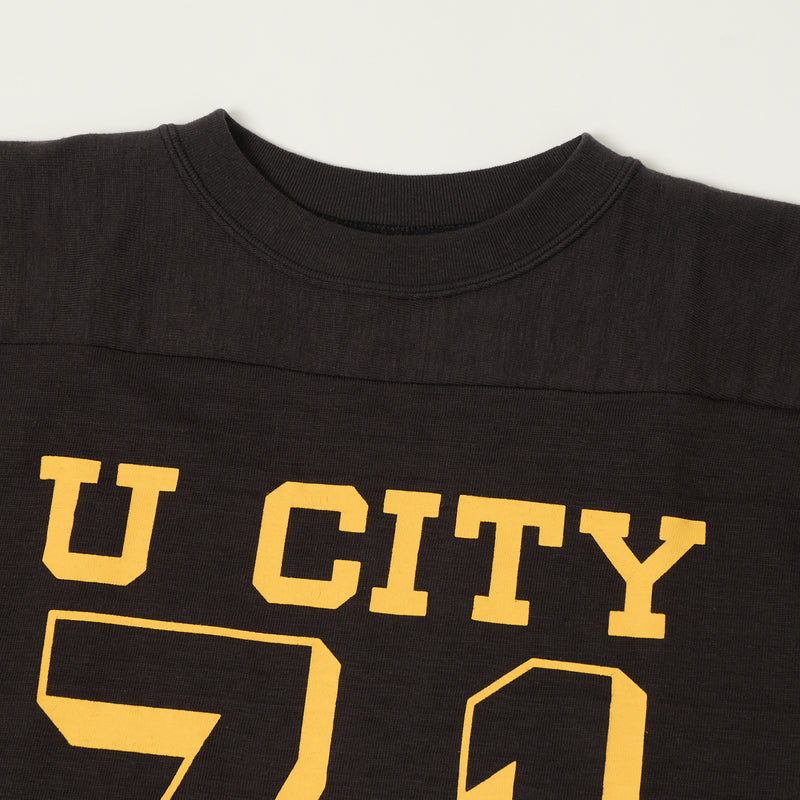 Warehouse & Co 4063 'U City' 3/4 Sleeve Football Tee - Black