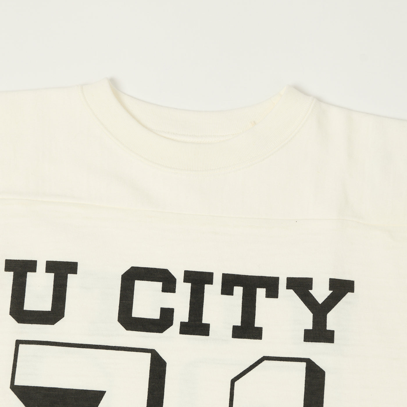 Warehouse & Co 4063 'U City' 3/4 Sleeve Football T-Shirt - Off White