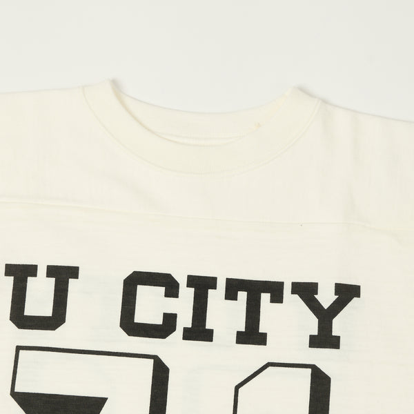 Warehouse & Co 4063 'U City' 3/4 Sleeve Football Tee - Off White