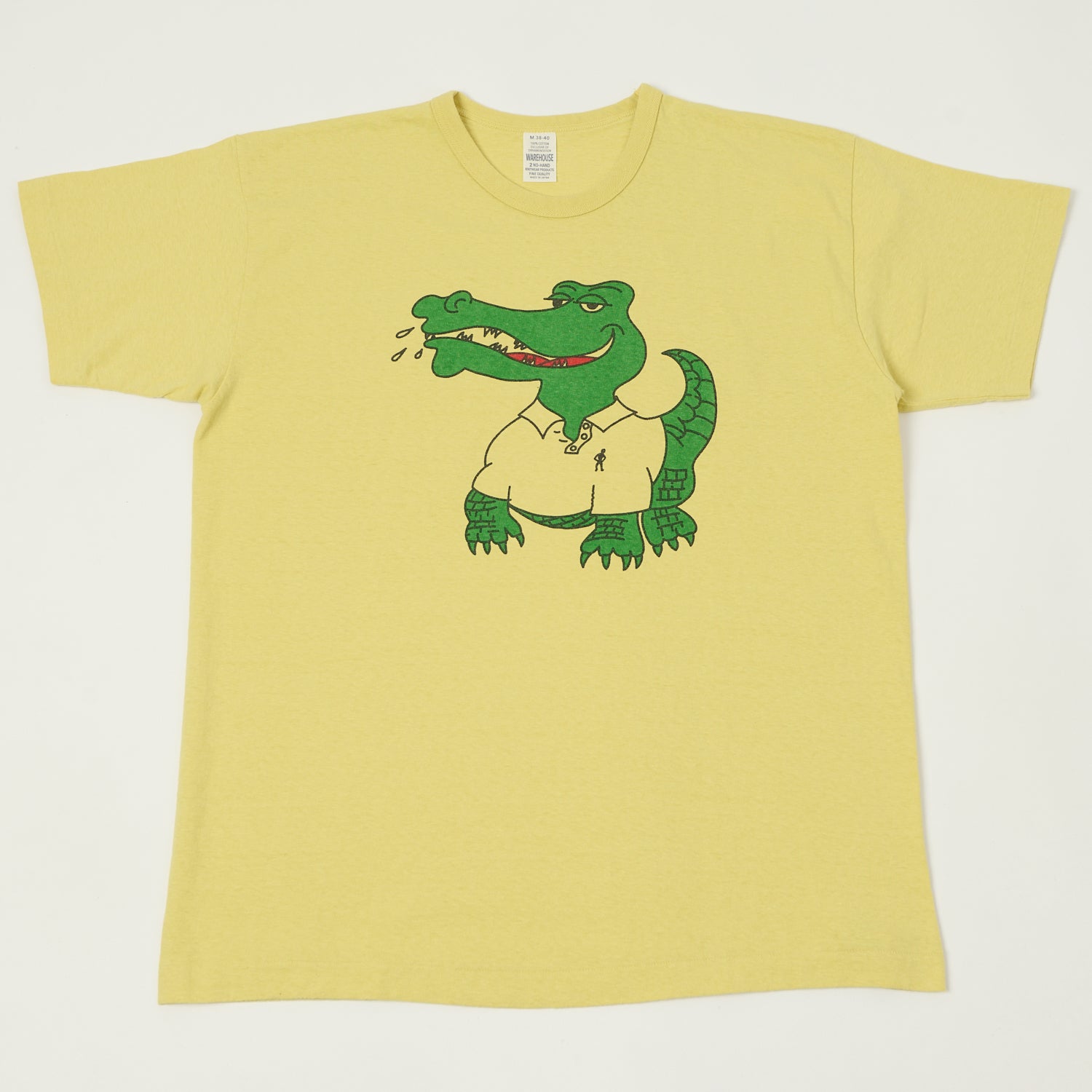 Warehouse & Co 4064 'Crocodile' T-Shirt - Cream Yellow