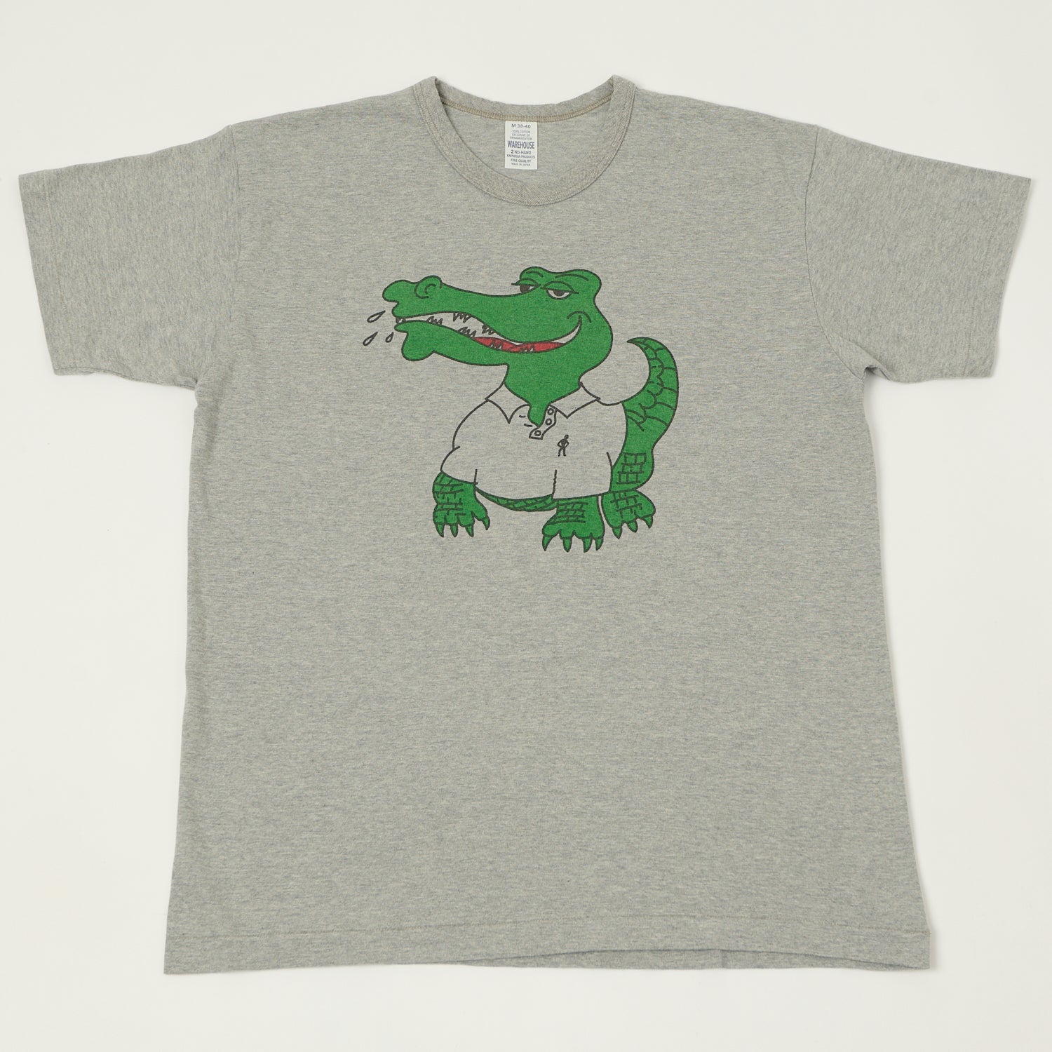 Warehouse & Co 4064 'Crocodile' T-Shirt - Heather Grey