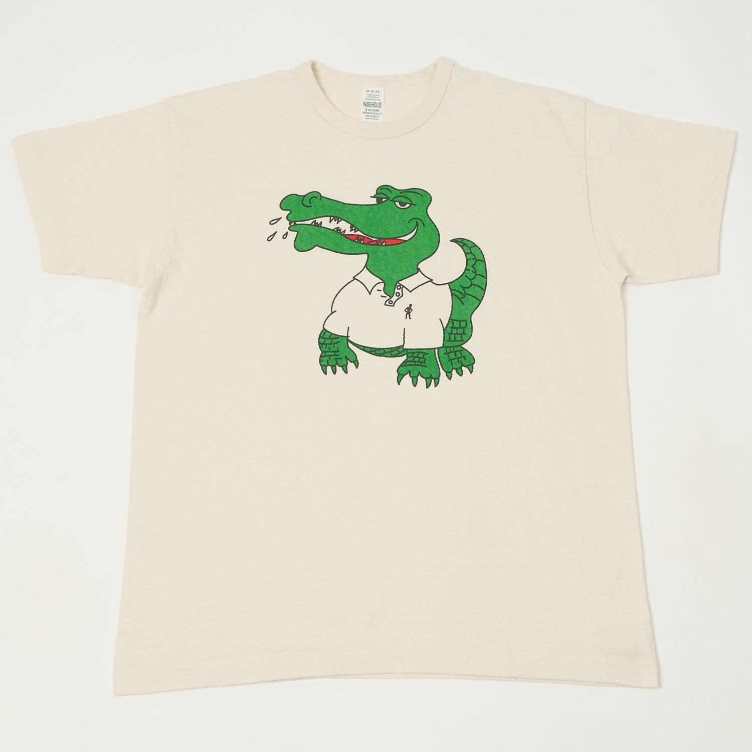 Warehouse & Co 4064 'Crocodile' T-Shirt - Cream