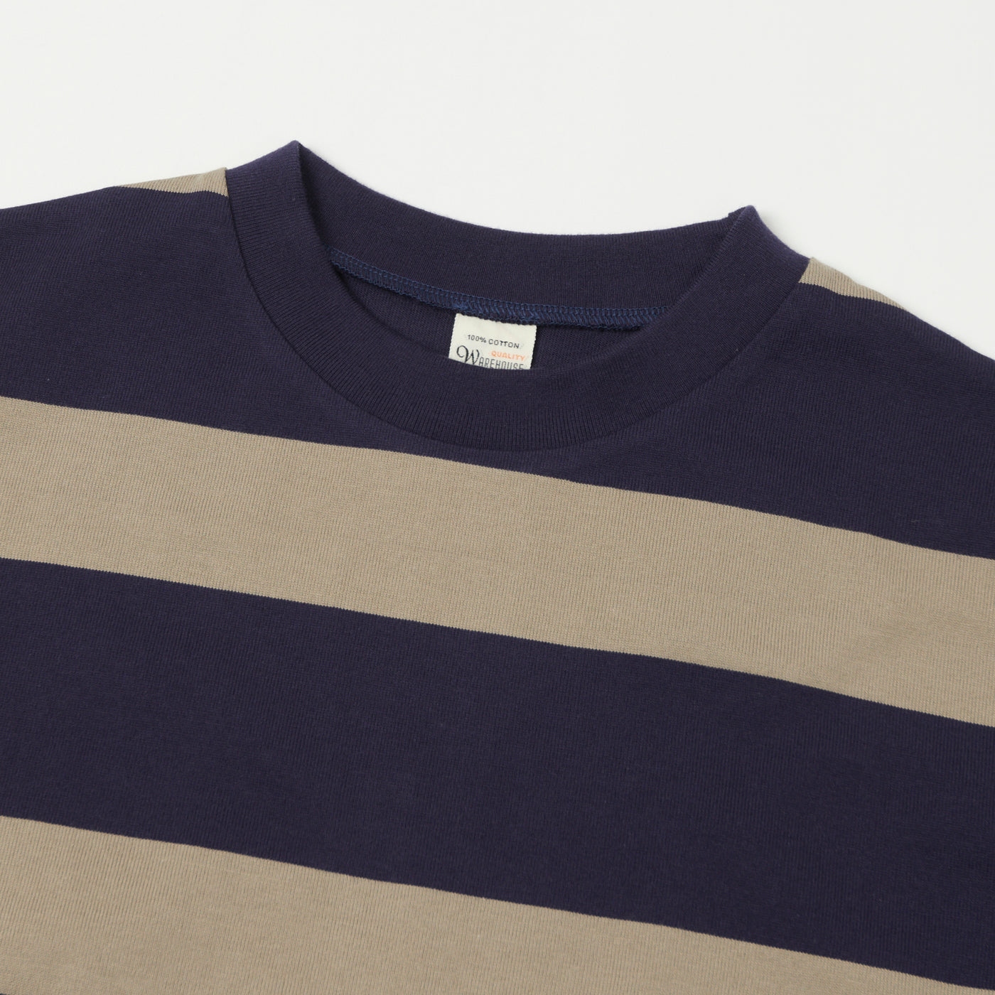 Warehouse & Co 4089 Border Stripe T-Shirt - Navy/Grey