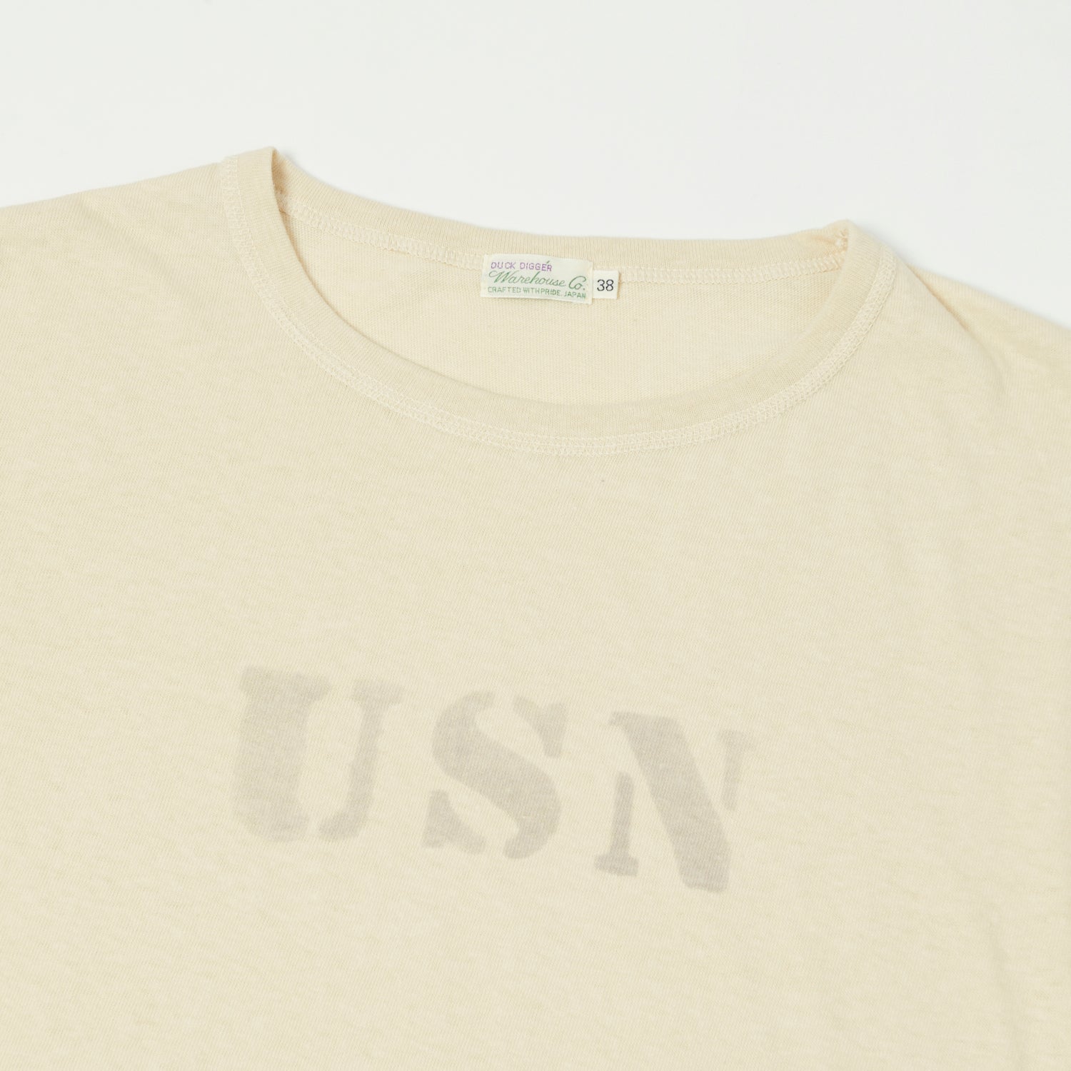 Warehouse & Co 4091 Duck Digger 'USN' Skivvy T-Shirt - Beige