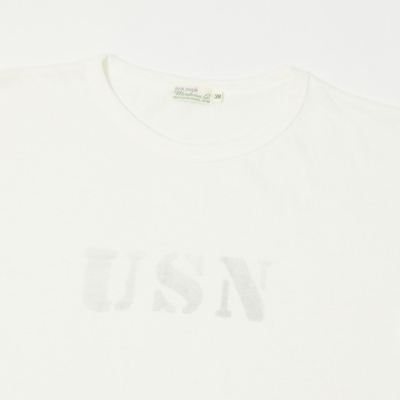 Warehouse & Co 4091 Duck Digger 'USN' Skivvy T-Shirt - Off White