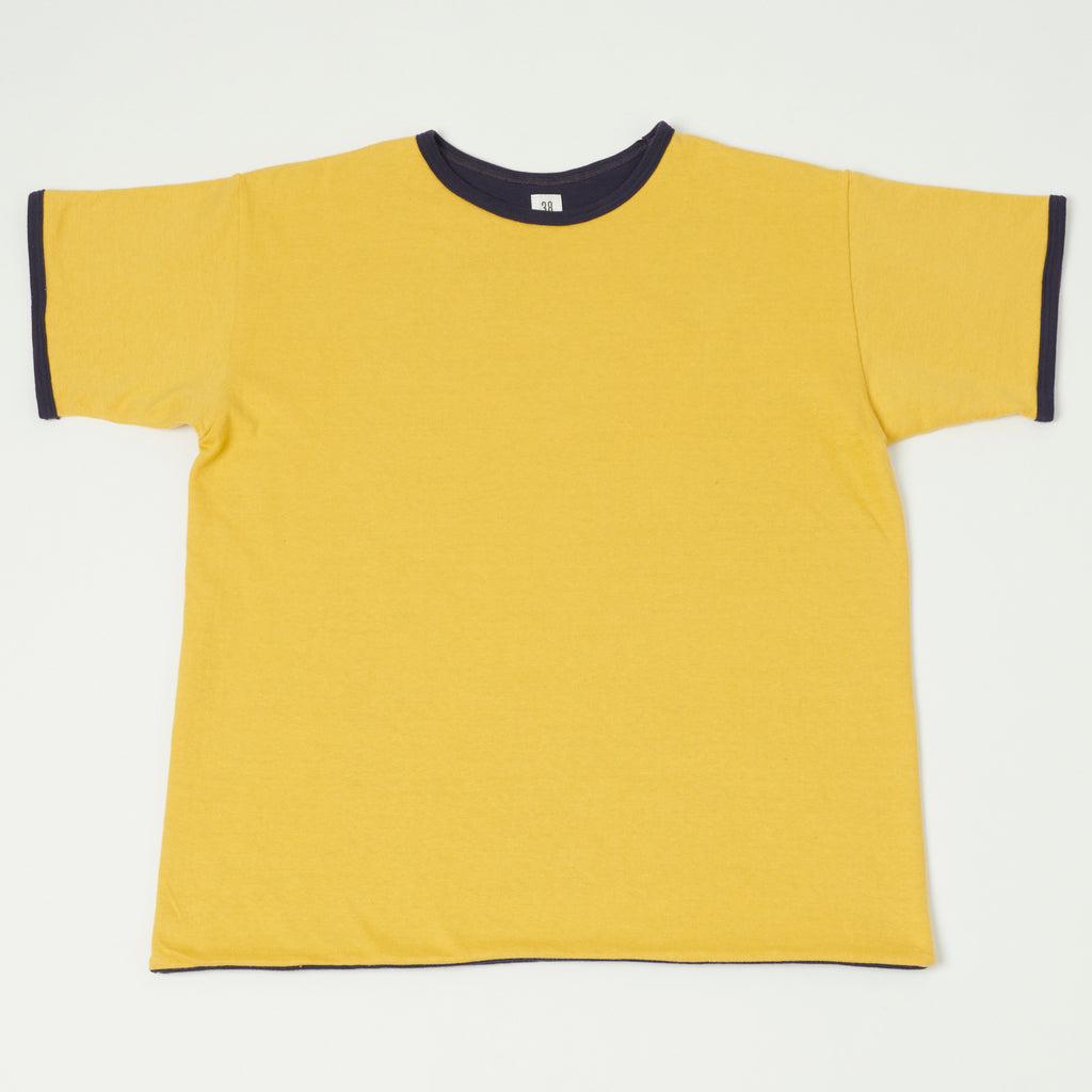 Warehouse 4101 'USN-RU' USN Reversible Tee - Yellow/Navy