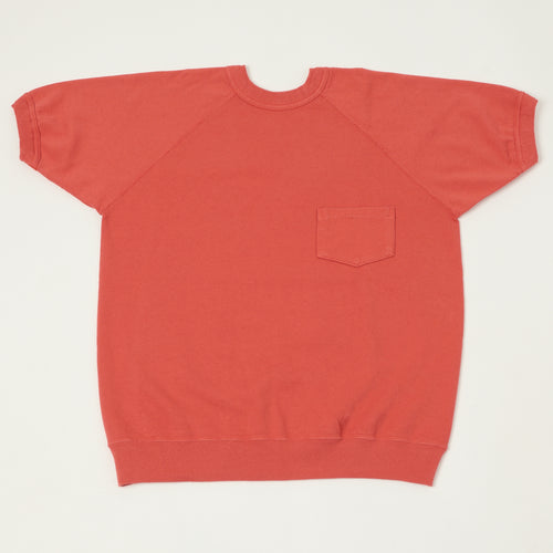 Warehouse & Co 4105 Short Sleeve Pocket Sweatshirt - Red
