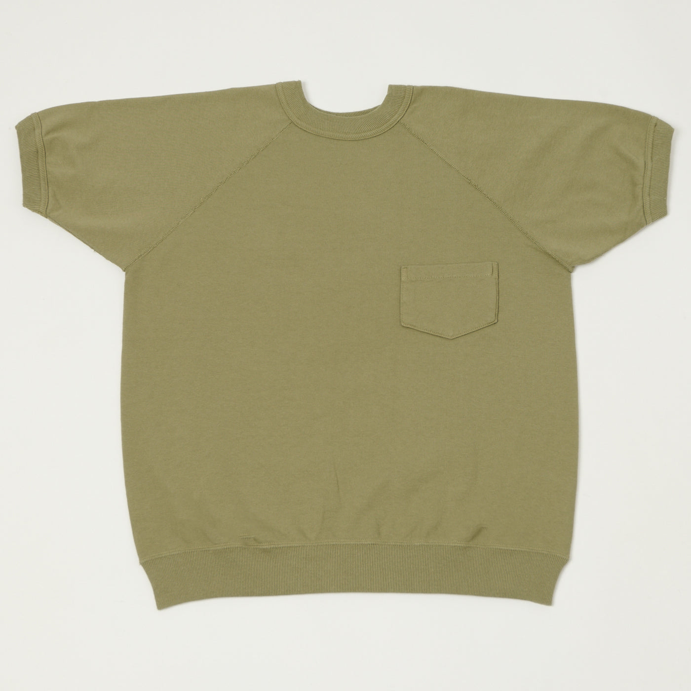 Warehouse & Co 4105 Short Sleeve Pocket Sweatshirt - Green