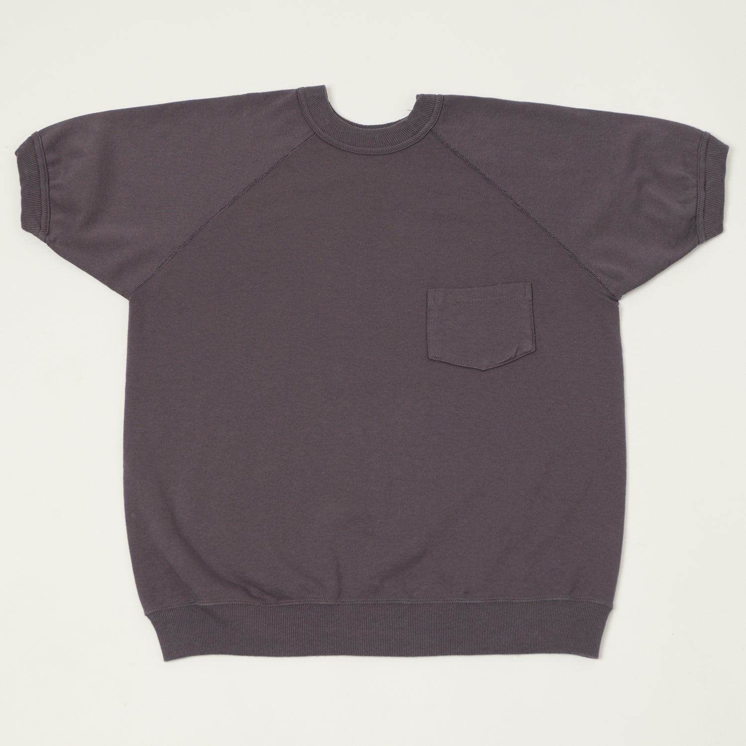 Warehouse & Co 4105 Short Sleeve Pocket Sweatshirt - Navy