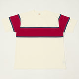 Warehouse & Co 4107 Panel Border T-Shirt - Off White/Navy/Red