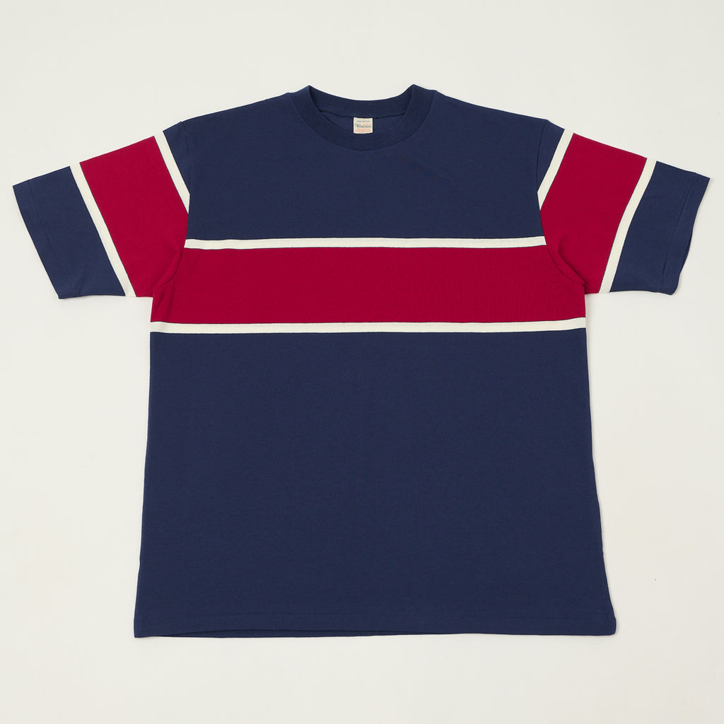 Warehouse & Co 4107 Panel Border T-Shirt - Navy/Off White