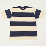 Warehouse & Co 4108 Border T-Shirt - Navy/Natural
