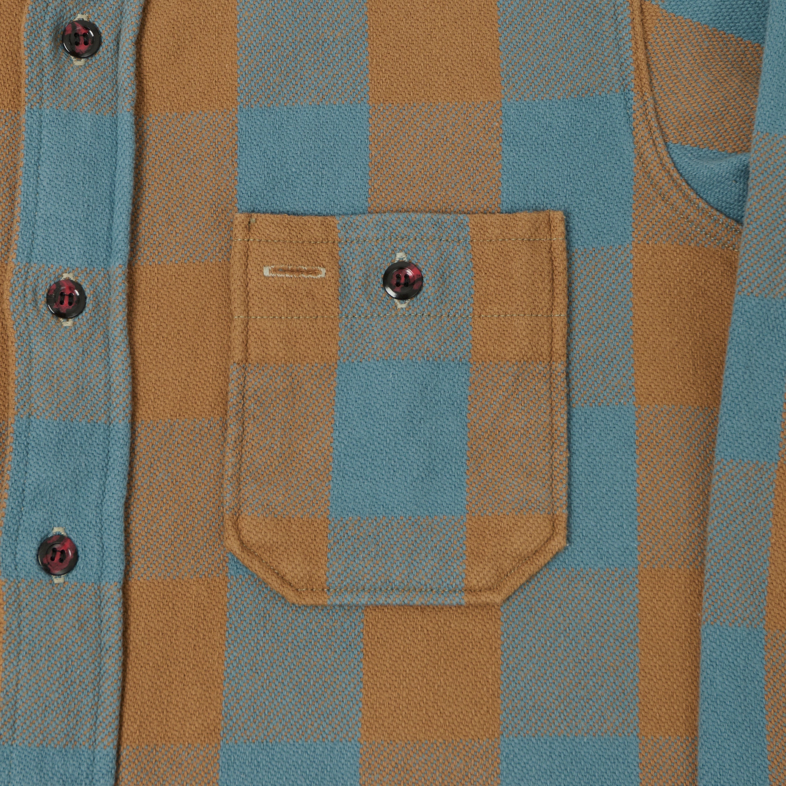 Warehouse & Co 3104 Plaid Flannel Shirt - Sax/Brown