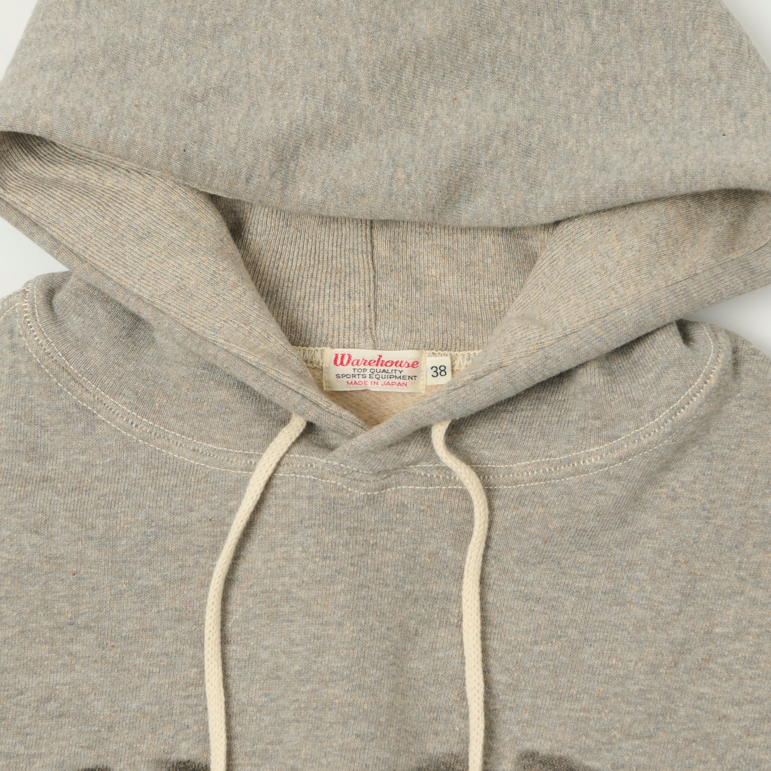 Warehouse & Co 450 'No 32' Two Needle Hooded Sweatshirt - Heather Grey
