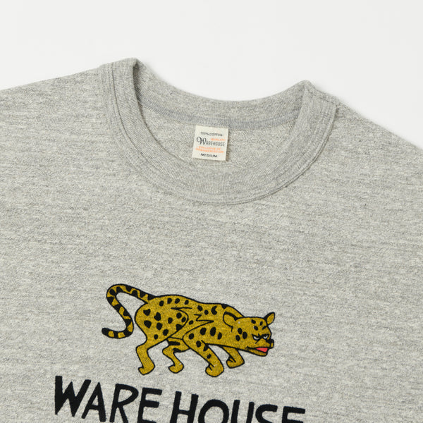 Warehouse X Yusuke Hanai 4601 'Jaguar' Flock Print Tee - Heather Grey