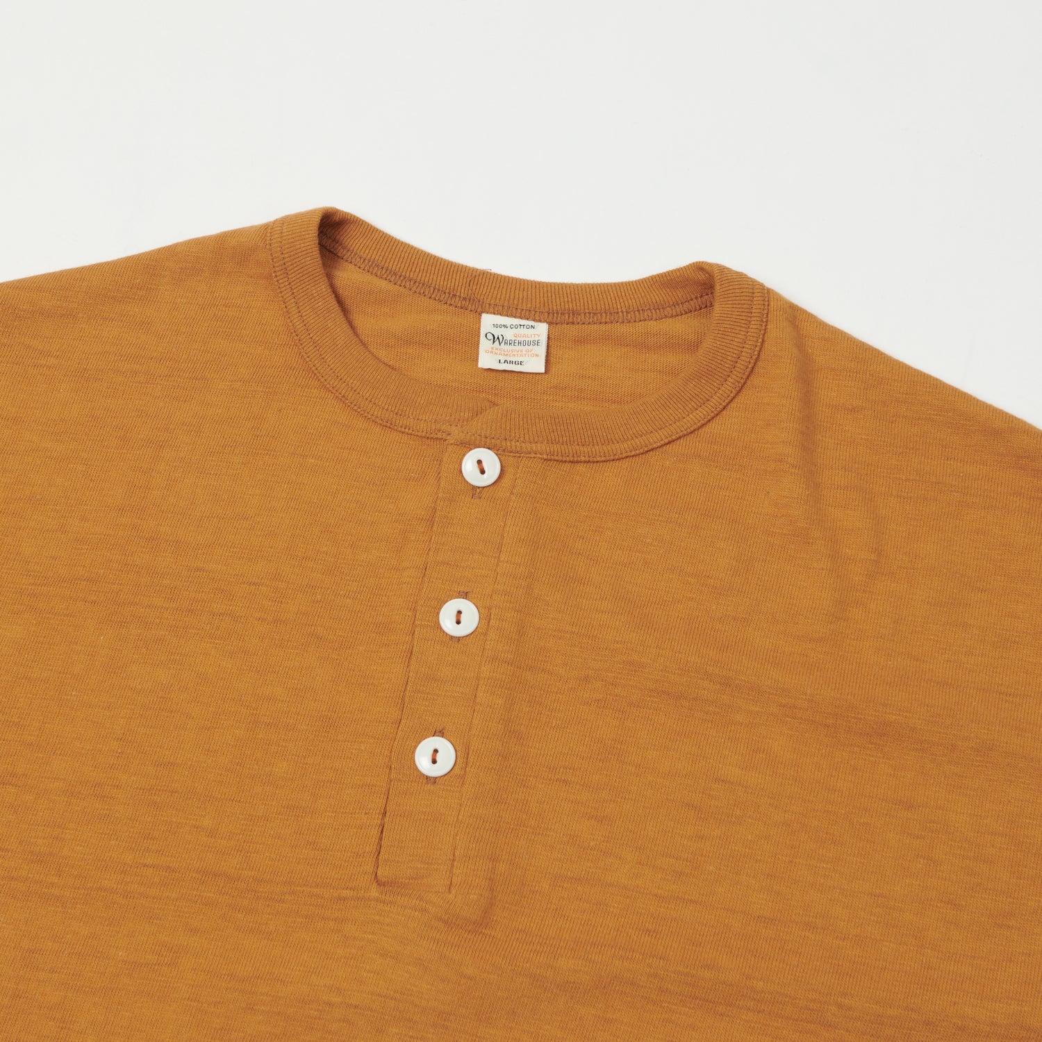 Warehouse & Co 4601 Henley T-Shirt - Dark Orange