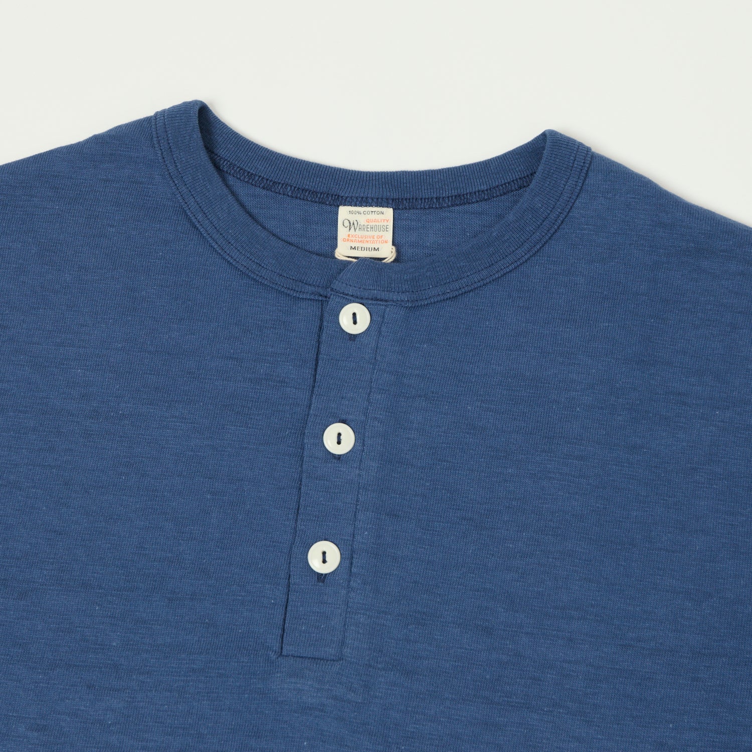 Warehouse & Co 4601 Henley T-Shirt - Faded Blue