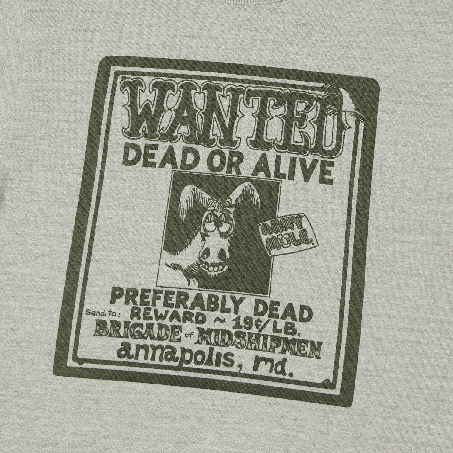 Warehouse & Co 4096 'Wanted' T-Shirt - Heather Grey