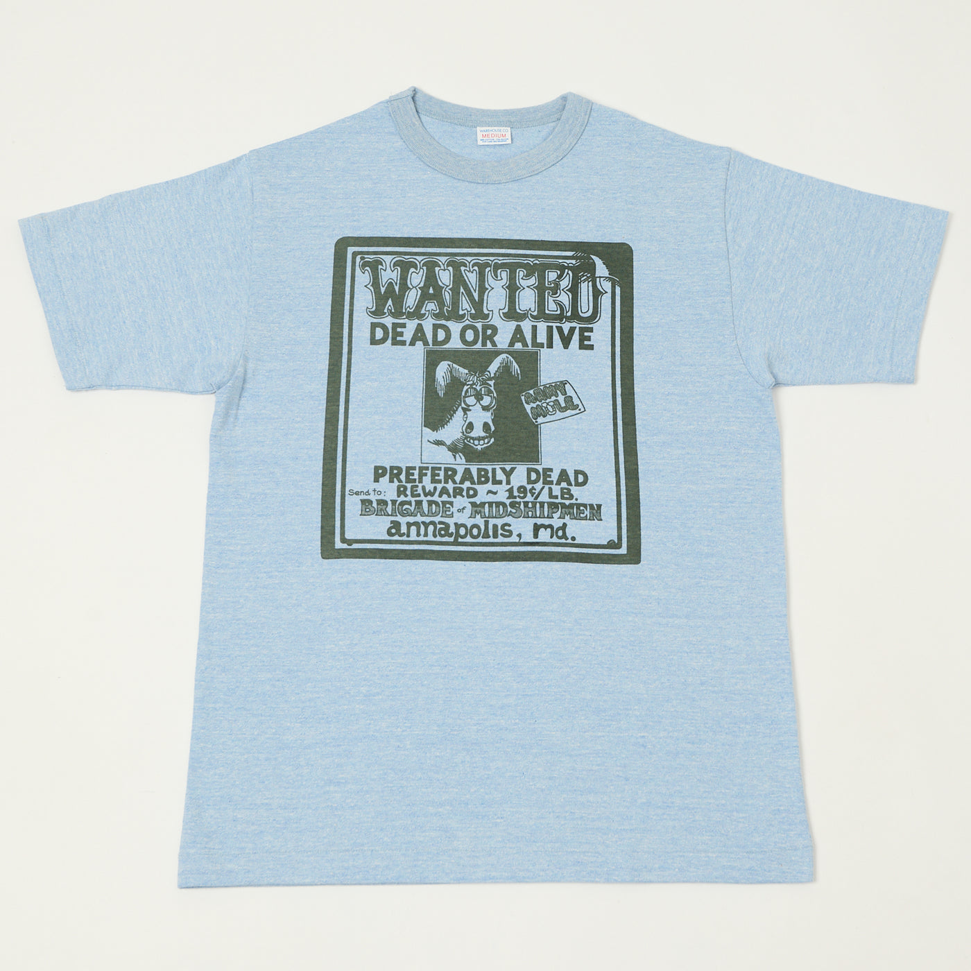 Warehouse & Co 4096 'Wanted' T-Shirt - Heather Navy