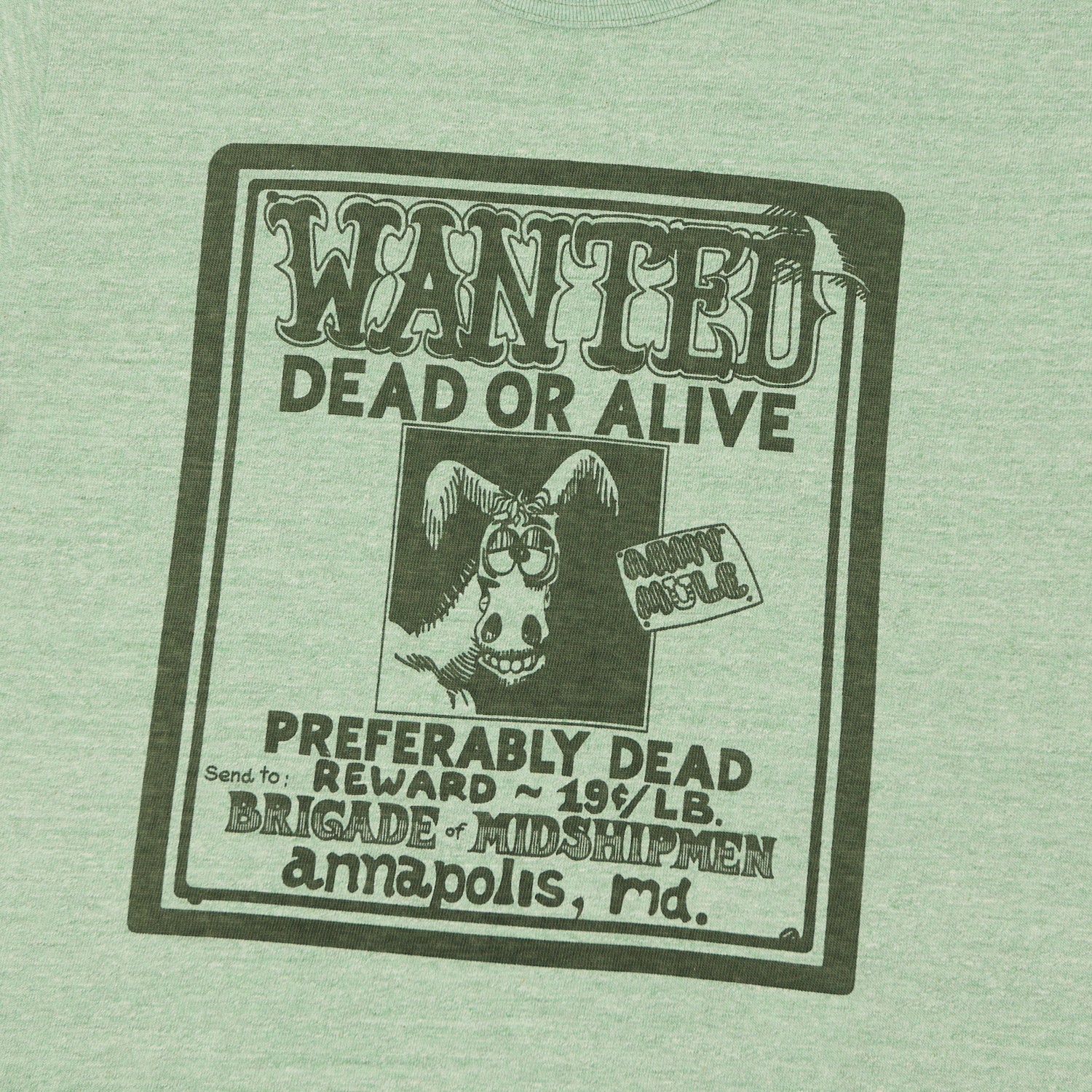 Warehouse & Co 4096 'Wanted' T-Shirt - Heather Green