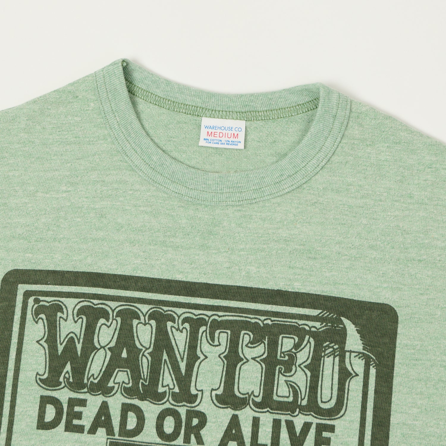 Warehouse & Co 4096 'Wanted' T-Shirt - Heather Green