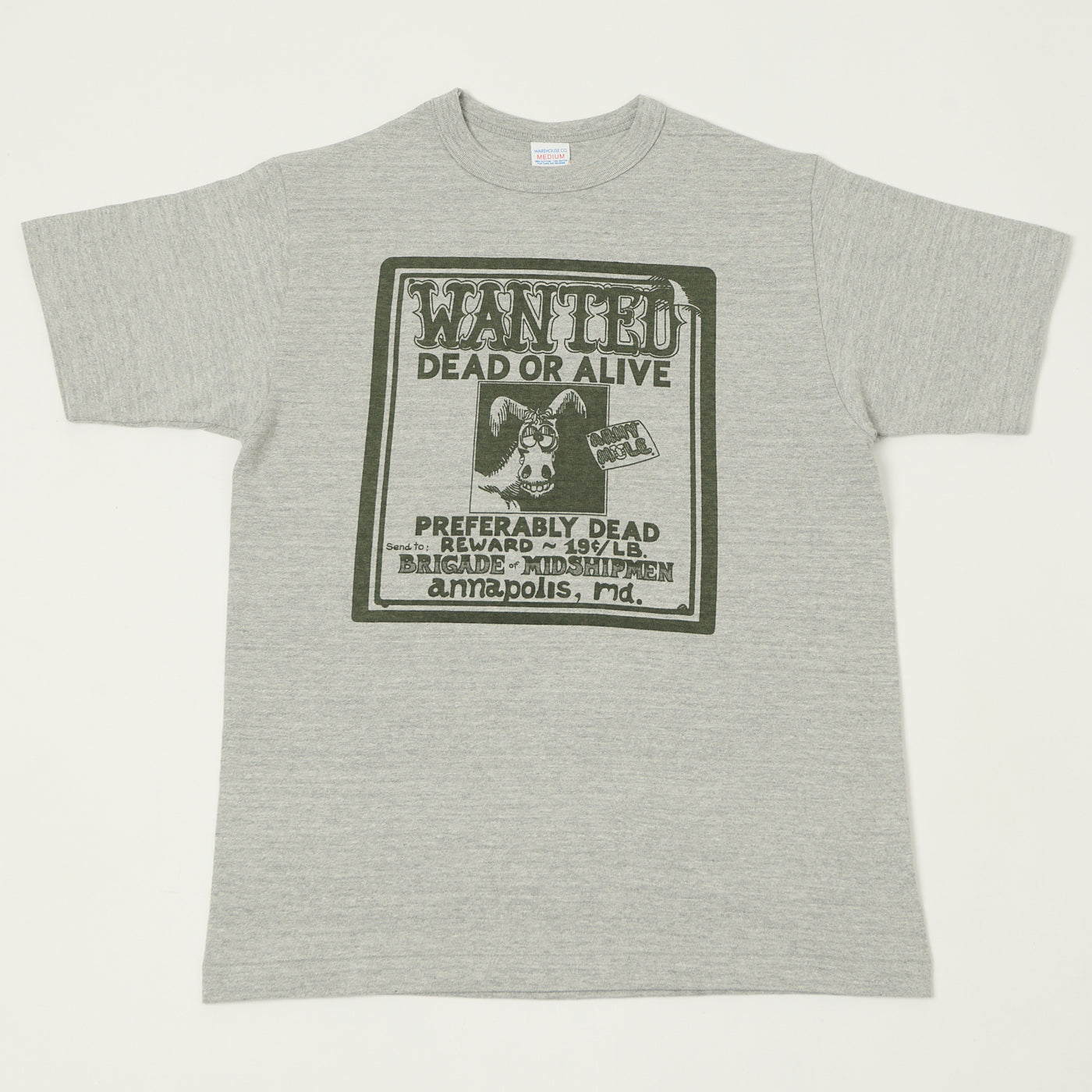 Warehouse & Co 4096 'Wanted' T-Shirt - Heather Grey