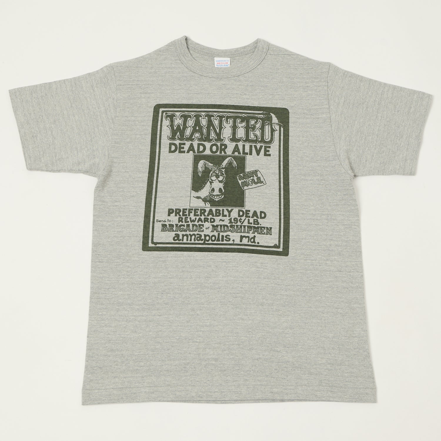 Warehouse & Co 4096 'Wanted' T-Shirt - Heather Grey