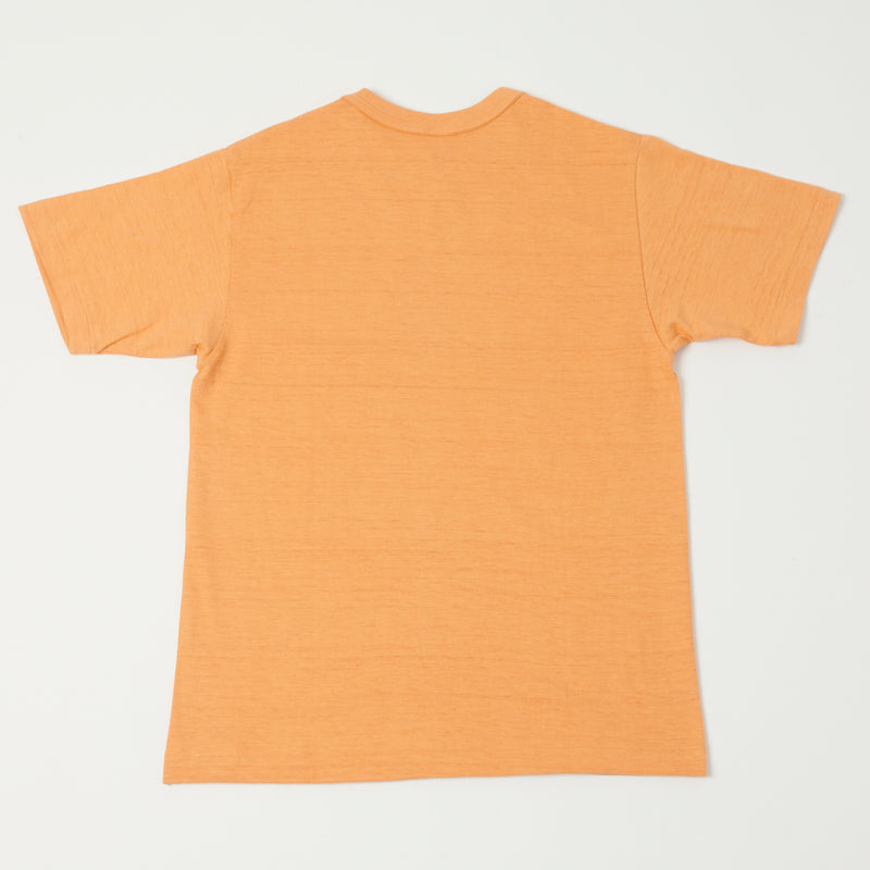 Warehouse 4601 'York High' Flock Print Tee - Orange