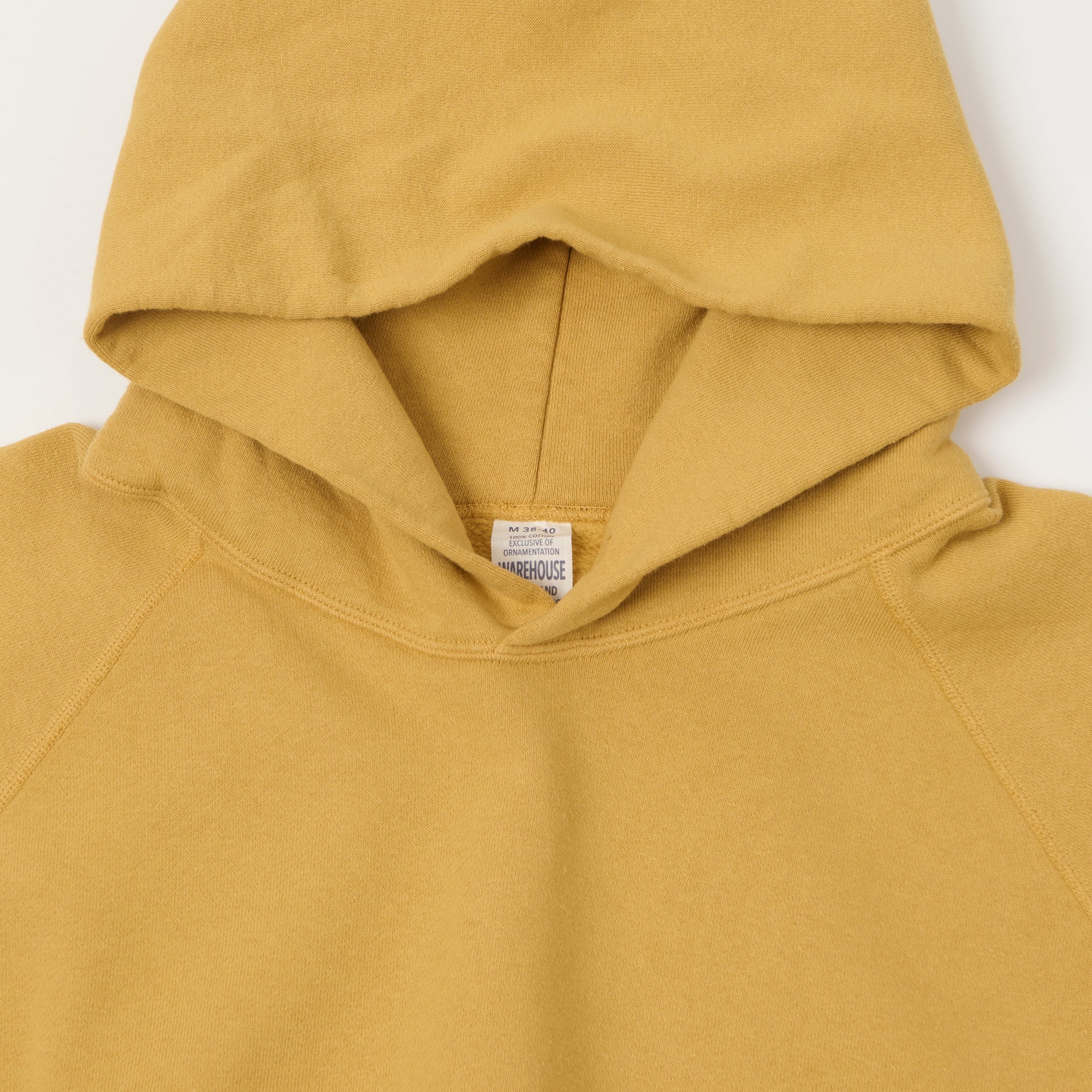 Warehouse & Co 462 Raglan Sleeve Hooded Sweatshirt - Mustard