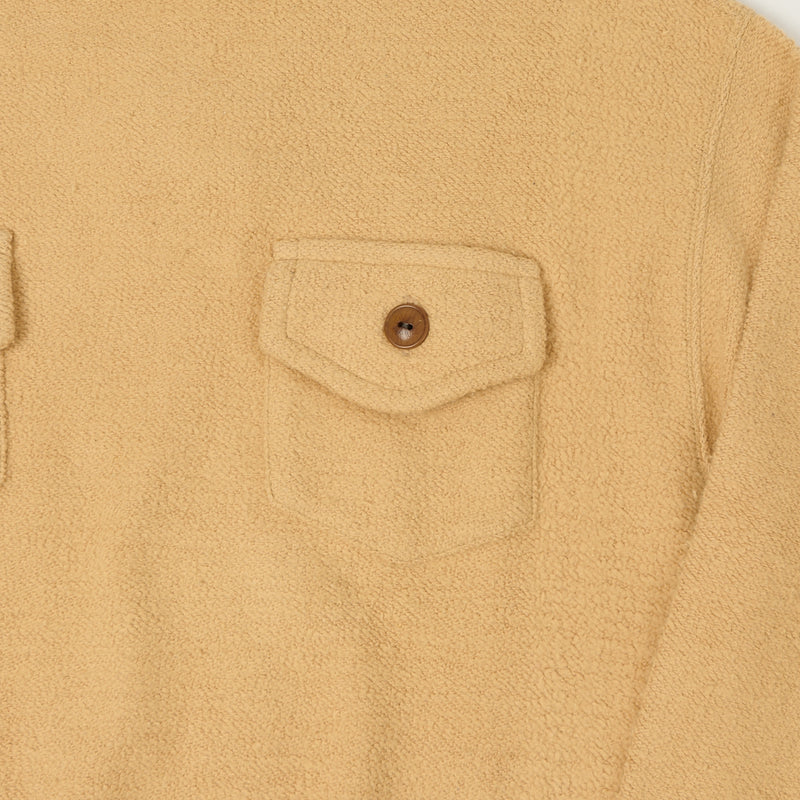 Warehouse & Co 479 Two Pocket Pile Sweatshirt - Beige
