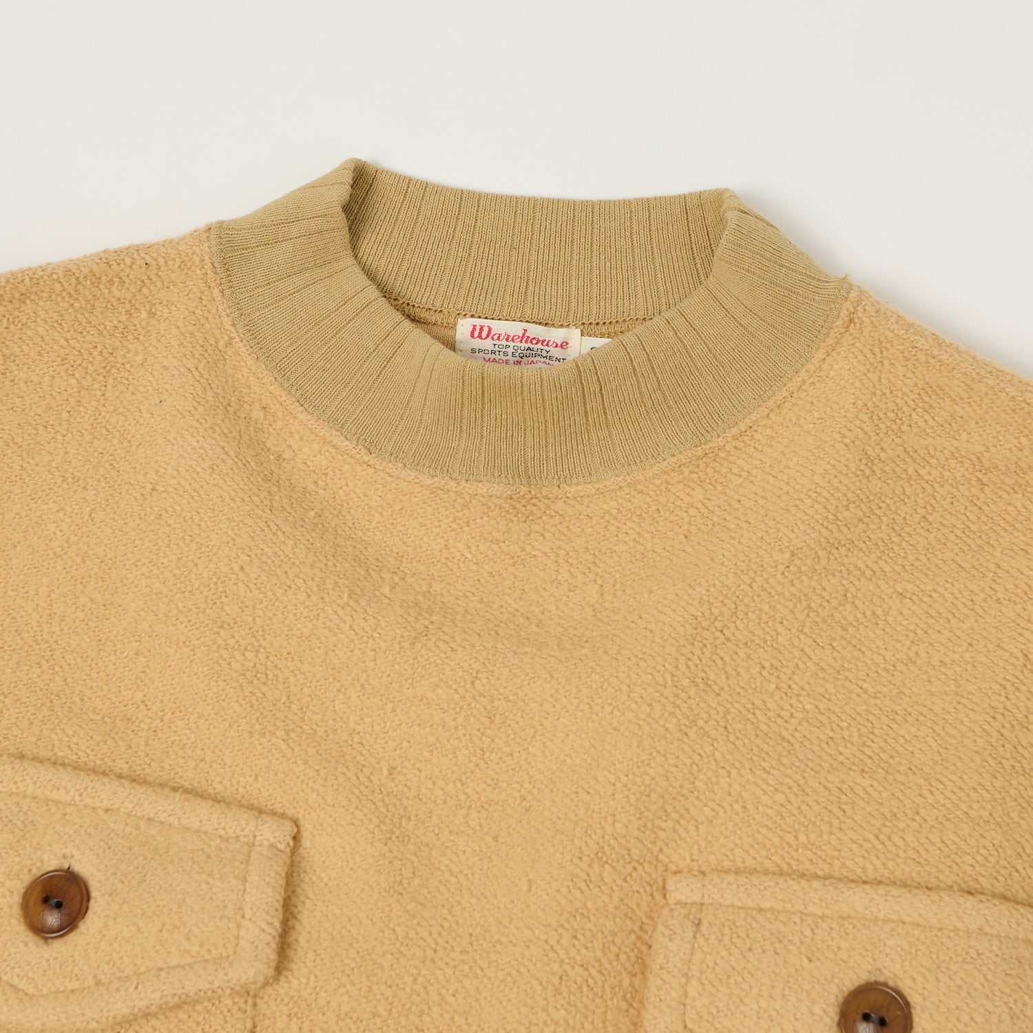 Warehouse & Co 479 Two Pocket Pile Sweatshirt - Beige