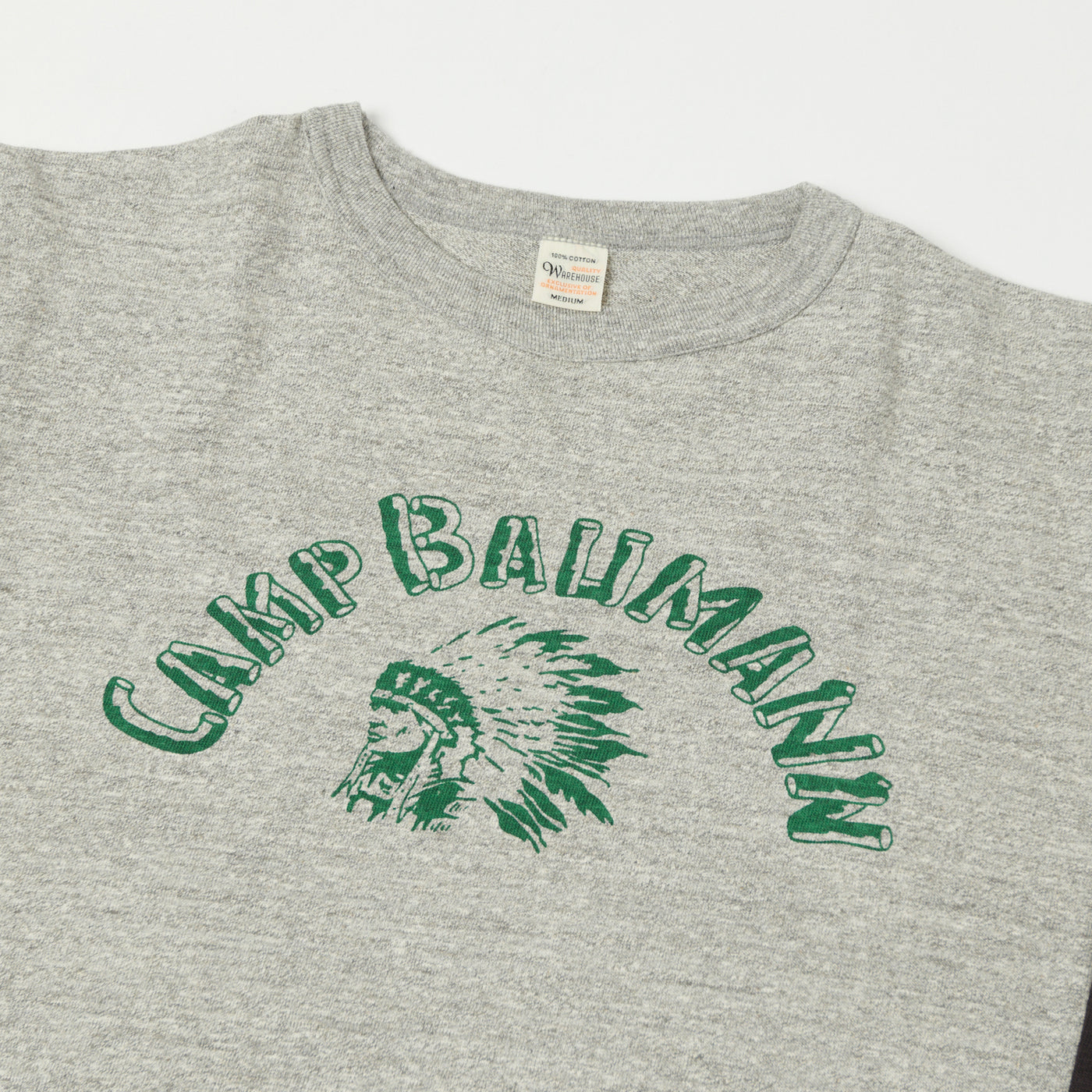 Warehouse & Co 4800 'Camp Baumann' Baseball T-Shirt - Heather Grey/Sumikuro