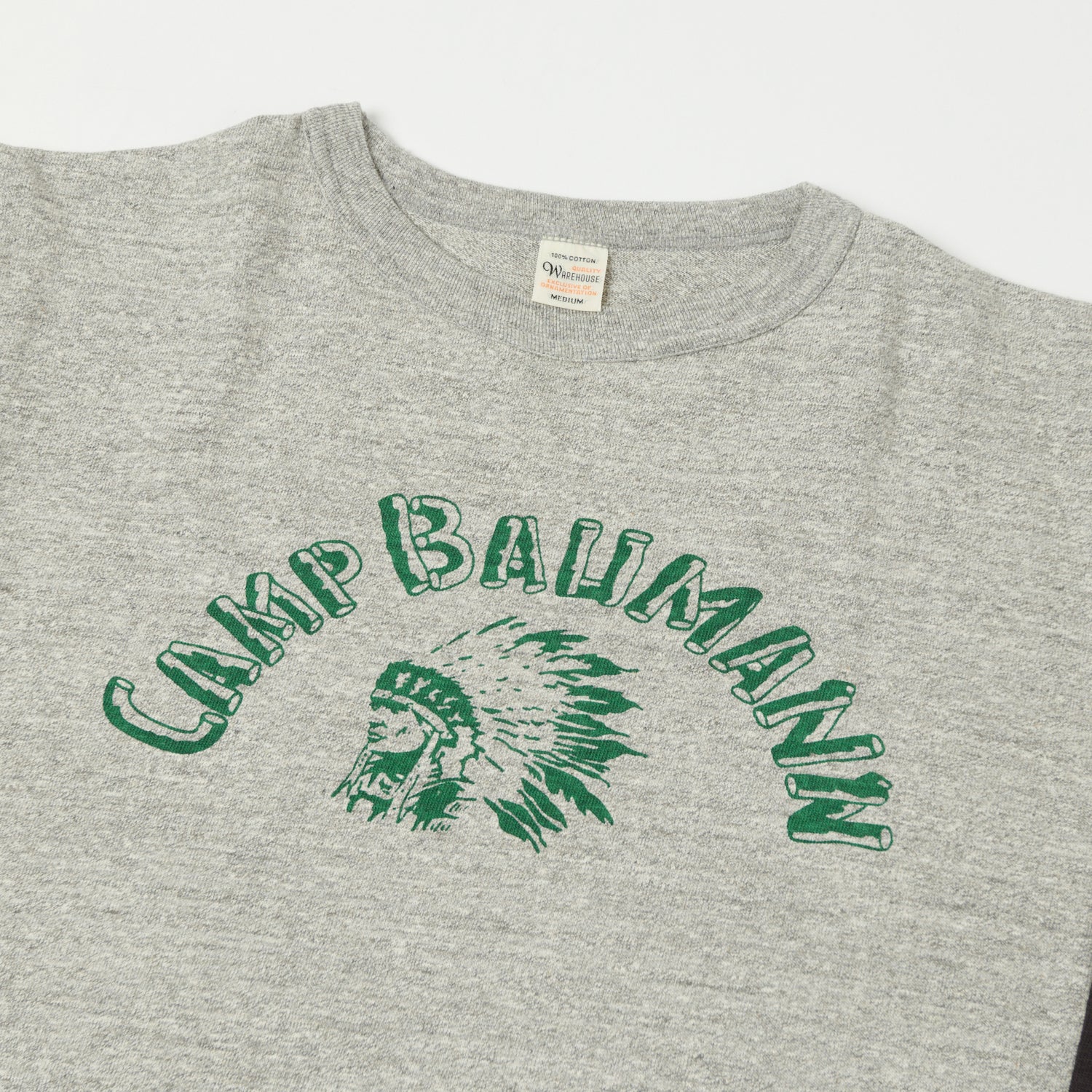 Warehouse & Co 4800 'Camp Baumann' Baseball T-Shirt - Heather Grey/Sumikuro