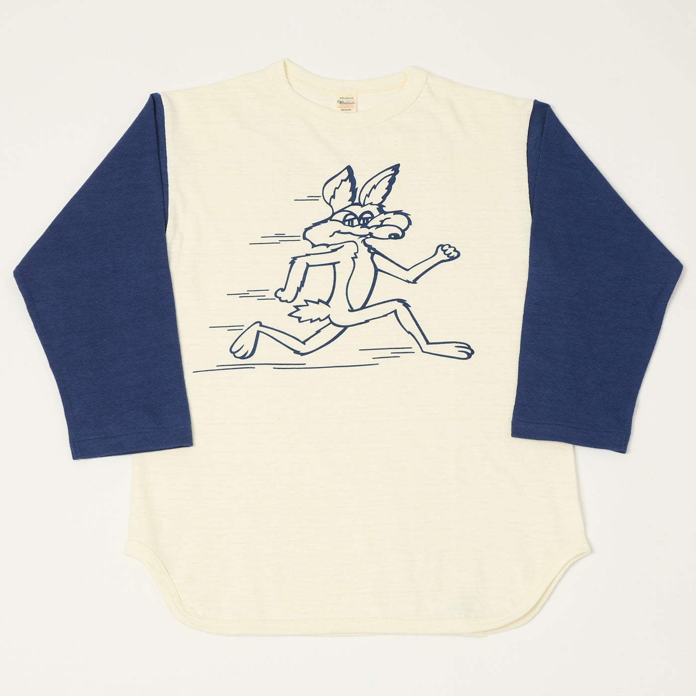 Warehouse & Co 4800 'Coyote'  Baseball T-Shirt - Cream/Navy