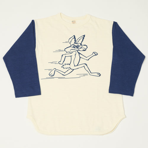 Warehouse & Co 4800 'Coyote'  Baseball T-Shirt - Cream/Navy
