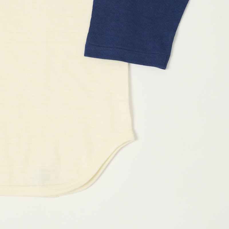 Warehouse & Co 4800 'Coyote'  Baseball Tee - Cream/Navy
