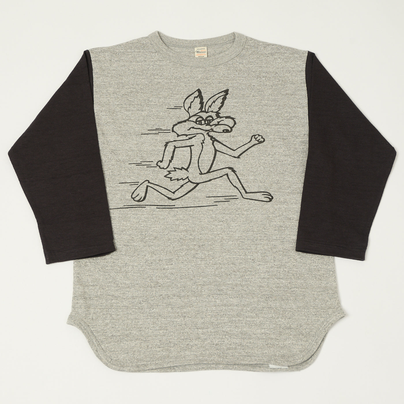 Warehouse & Co 4800 'Coyote'  Baseball T-Shirt - Heather Grey/Black
