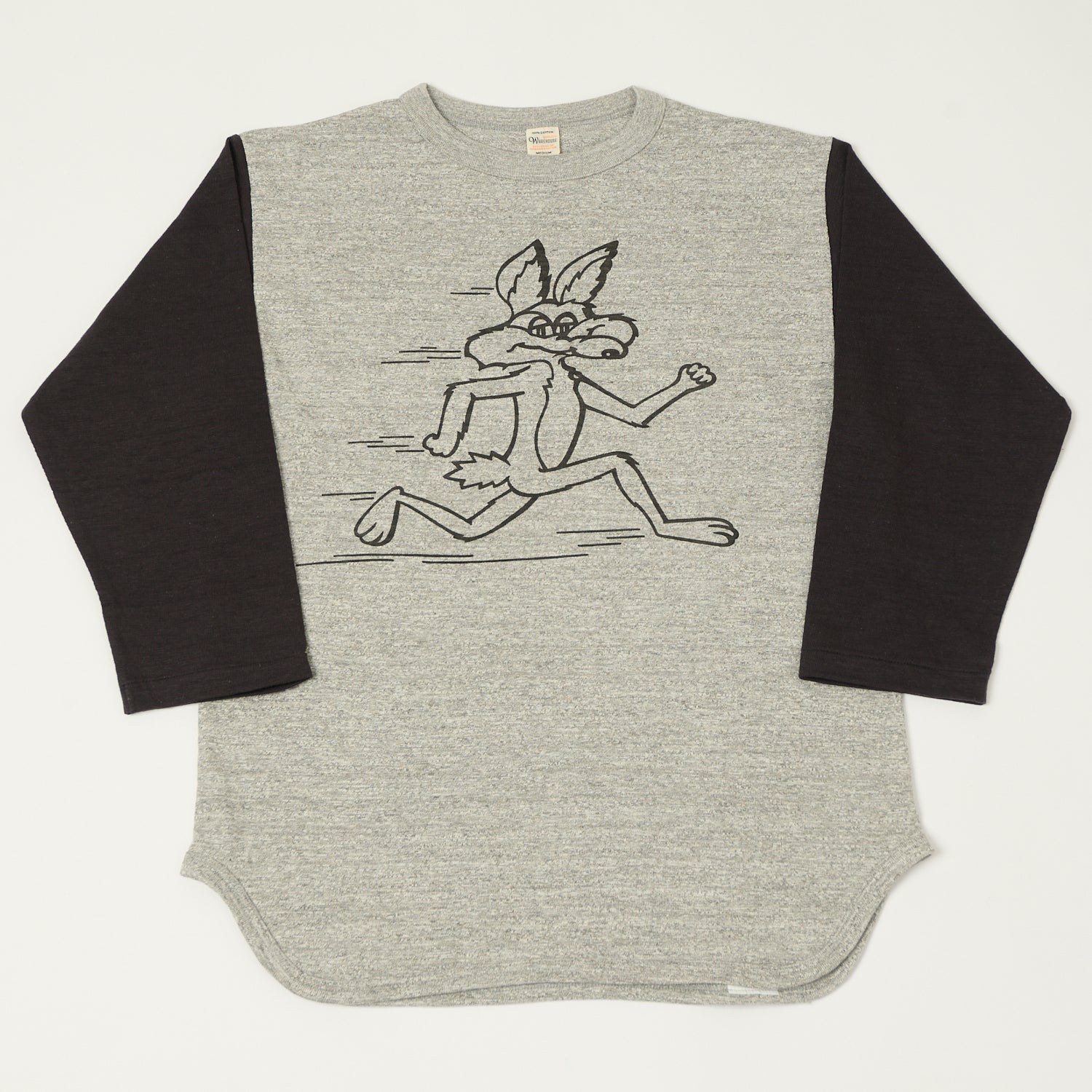 Warehouse & Co 4800 'Coyote'  Baseball T-Shirt - Heather Grey/Black