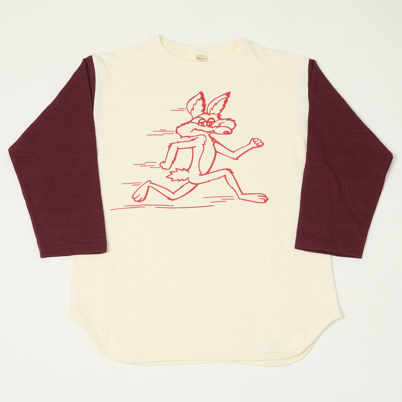 Warehouse & Co 4800 'Coyote'  Baseball Tee - Cream/Bordeaux