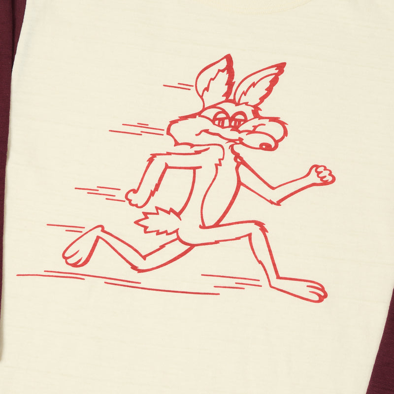 Warehouse & Co 4800 'Coyote'  Baseball Tee - Cream/Bordeaux