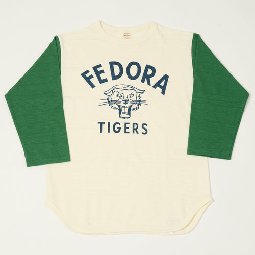 Warehouse & Co 4800 'Fedora Tigers' Baseball T-Shirt - Cream/Light Green