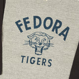 Warehouse & Co 4800 'Fedora Tigers'  Baseball Tee - Heather Grey/Black