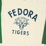 Warehouse & Co 4800 'Fedora Tigers'  Baseball Tee - Cream/Light Green