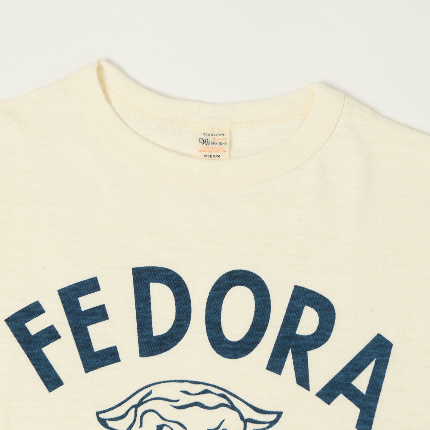 Warehouse & Co 4800 'Fedora Tigers'  Baseball T-Shirt - Cream/Navy