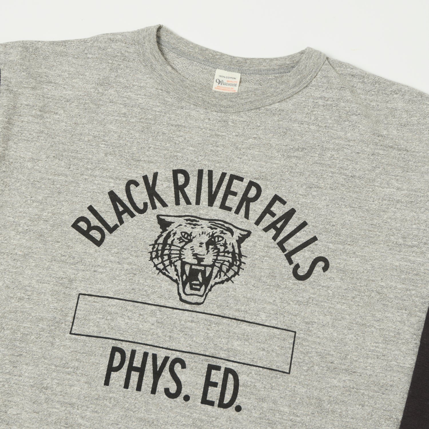 Warehouse & Co 'Black River Tigers' 4800 Baseball T-Shirt - Heather Grey/Sumikuro