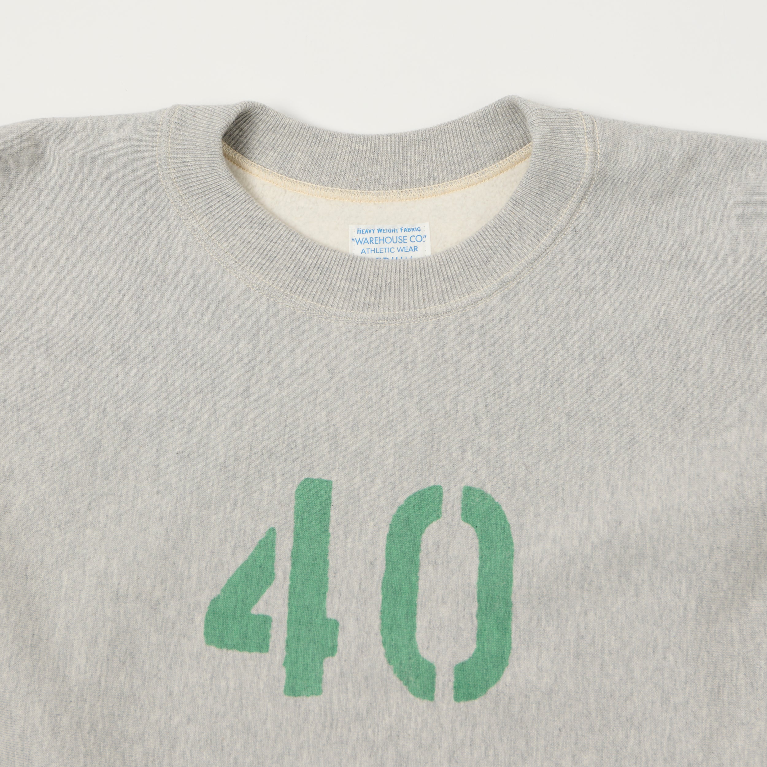 Warehouse & Co 483 'No 40' Reverse Weave Sweatshirt - Heather Grey