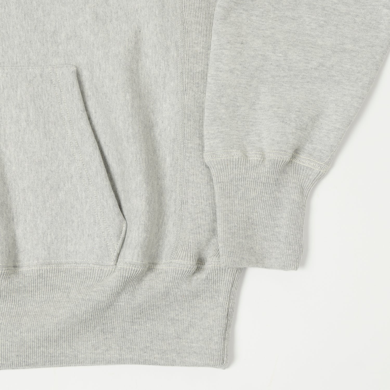Warehouse & Co 484 Reverse Weave Hooded Sweatshirt - Heather Grey