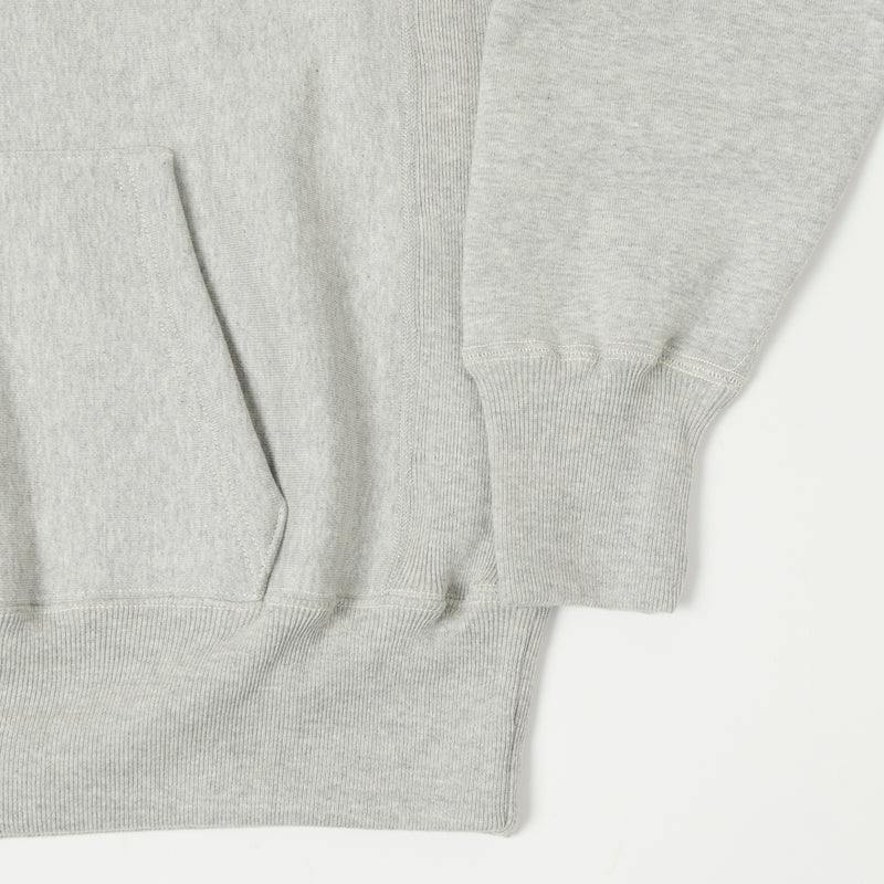 Warehouse 484 Reverse Weave Hooded Sweatshirt - Heather Grey