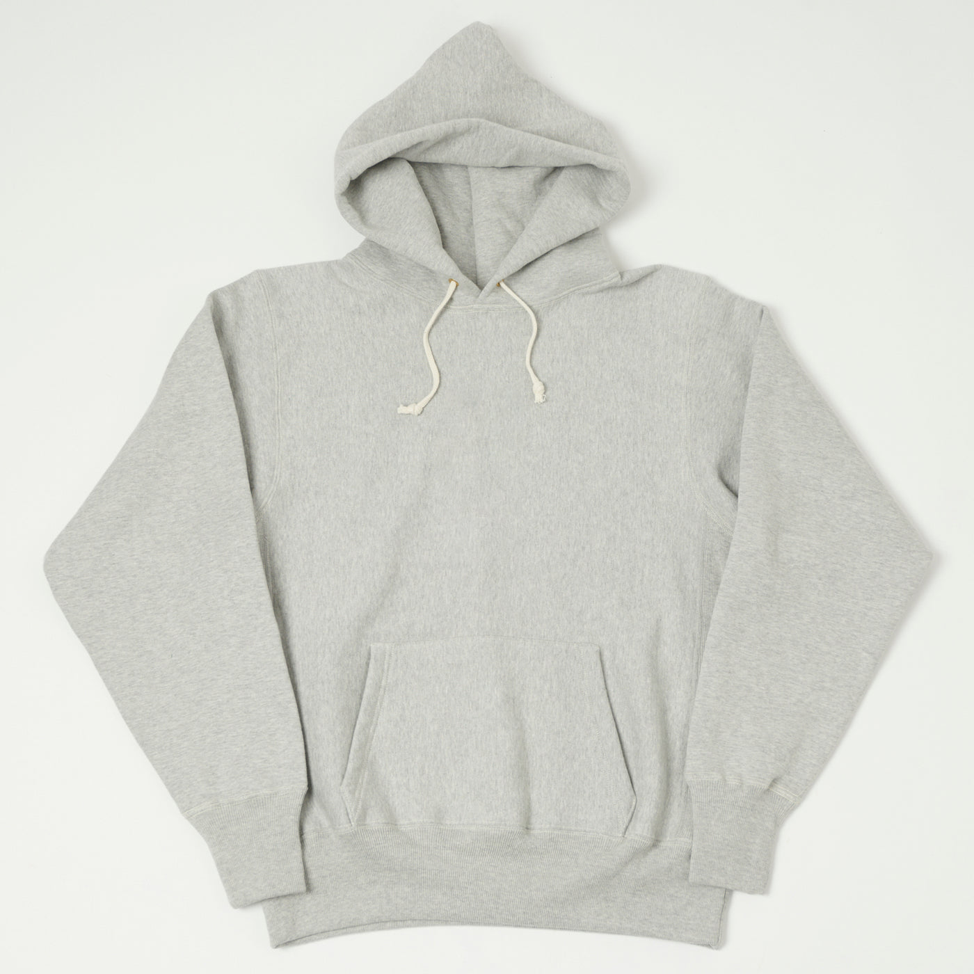 Warehouse & Co 484 Reverse Weave Hooded Sweatshirt - Heather Grey